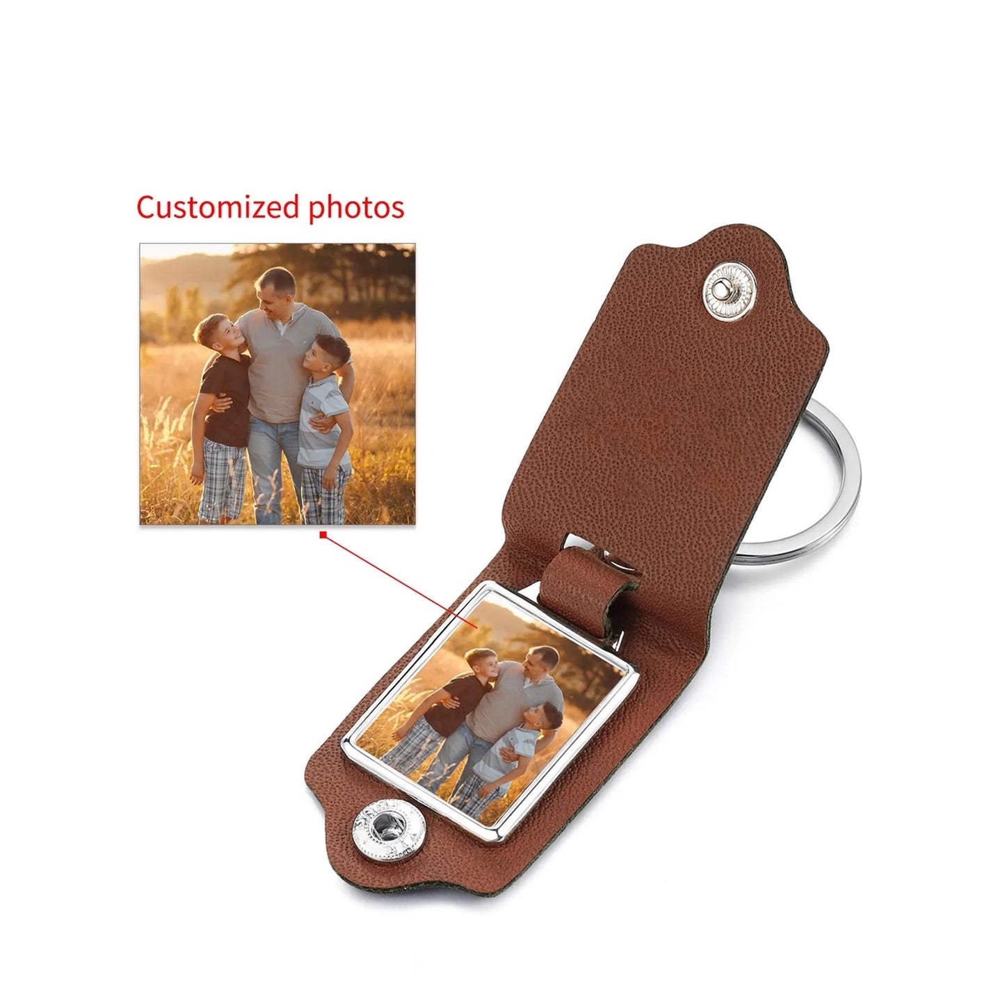 Custom Photo Leather Keychain