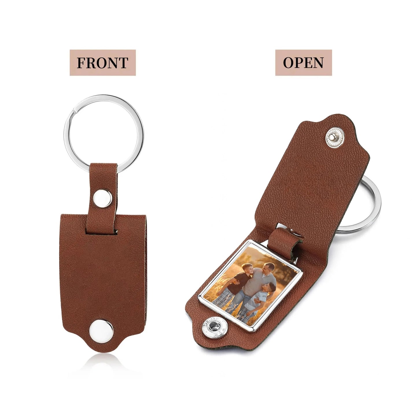 Custom Photo Leather Keychain